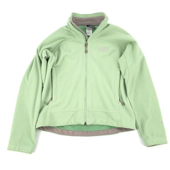 The North Face Fleece Windwall Jacket XS Mint Green Full Zip Windproof Coat - Picture 1 of 12